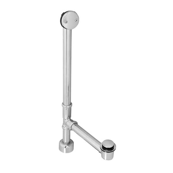 Westbrass All Exposed Fully Finished Tip-Toe Bath Waste and Overflow, Polished Chrome