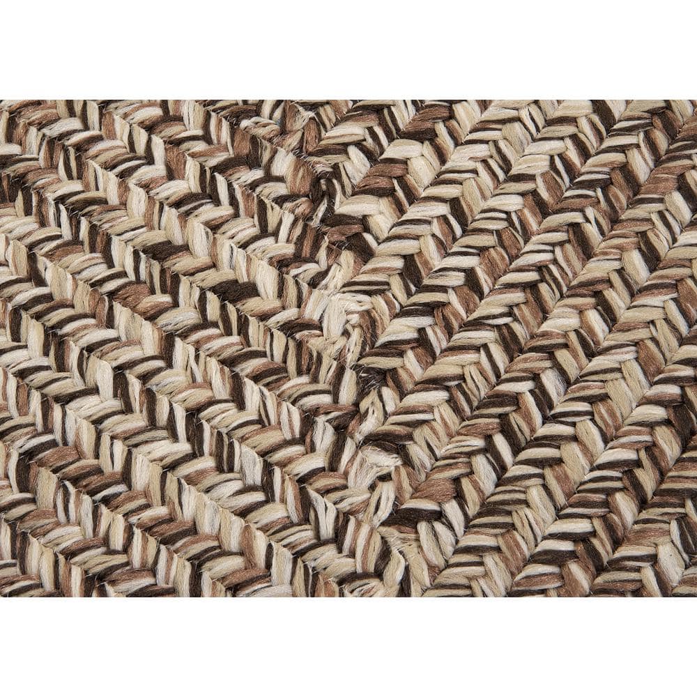 Weathered Brown Braided Reversible Synthetic Outdoor Rug