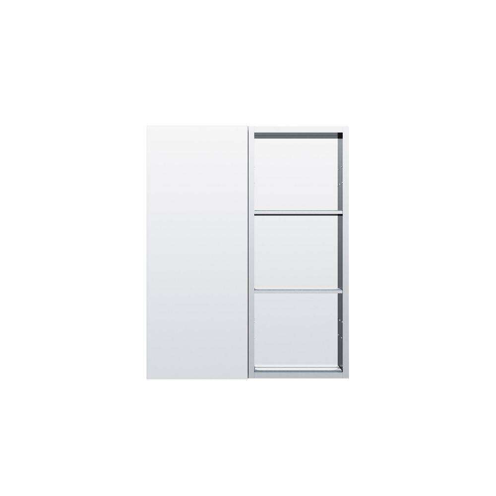 24 in. W x 30 in. H Rectangular Recessed/Surface Mount Chrome Aluminum Medicine Cabinet with Mirror, Blum Hinges price history on PriceWatchPro