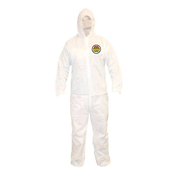 Cordova Defender Male Extra-Large White Coveralls with Attached Hood