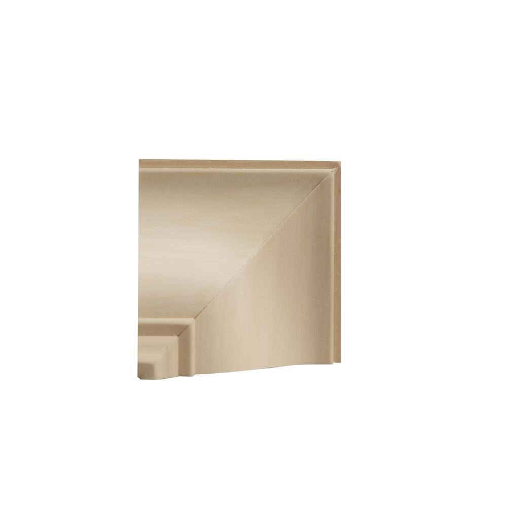 Unfinished White Hardwood Medium Inside Crown Connector Block Moulding