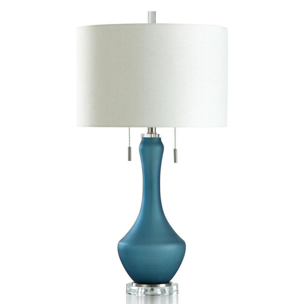 StyleCraft 32 in. Blue/White Table Lamp L332002DS - The Home Depot