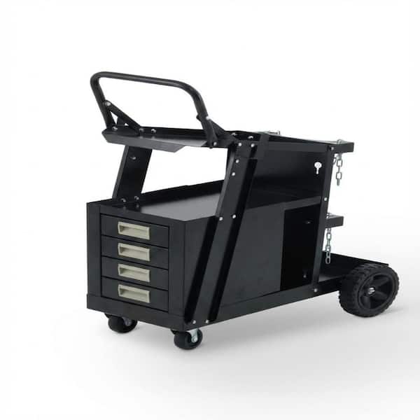 Heavy-Duty Steel Welding Cart with 4 Drawers, 2 Shelves and Dual Tank Storage, 270 lb. Capacity