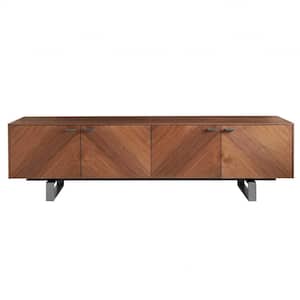Walnut TV Stand Fits TV's up to 75 in. with Cabinet