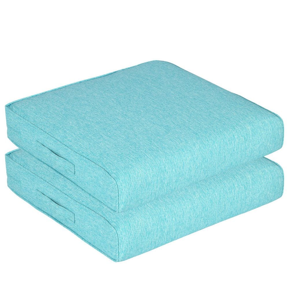 24 in.W x 24 in.D Square Outdoor Replacement Seat Cushion in Aruba Blue (2-Pack) price history on PriceWatchPro