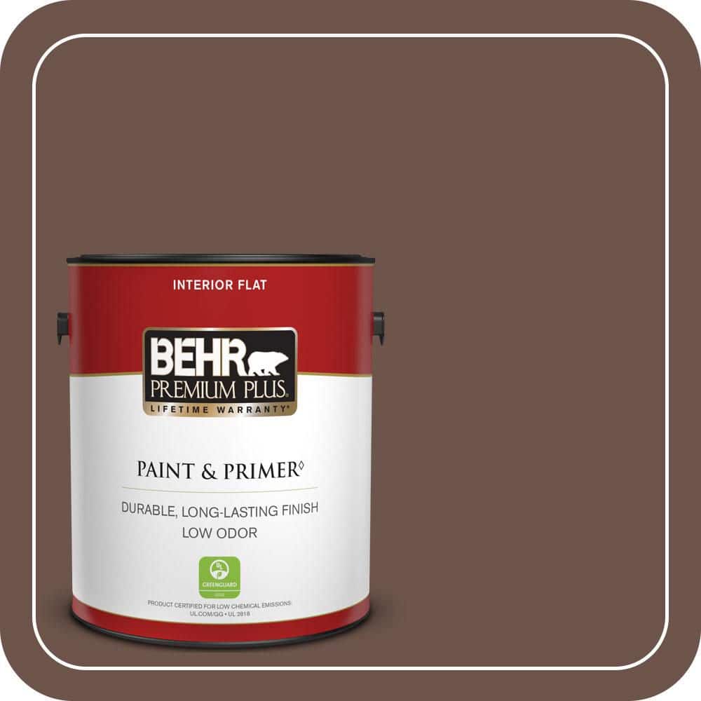 ※のの BEHR PREMIUM PLUS 1 gal. #N130-7 Double Fudge Flat Low Odor