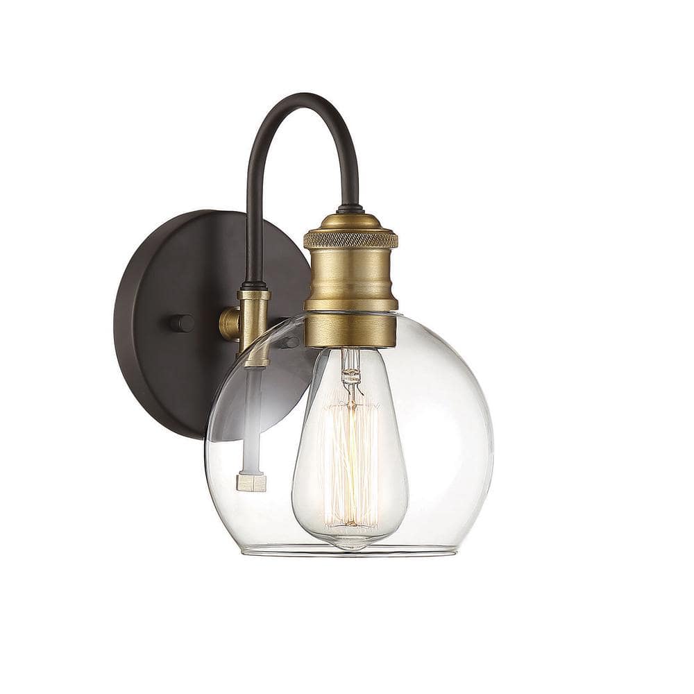 6 in. W x 10 in. H 1-Light Oil Rubbed Bronze Hardwired Outdoor Wall Lantern Sconce with Clear Glass Shade price history on PriceWatchPro