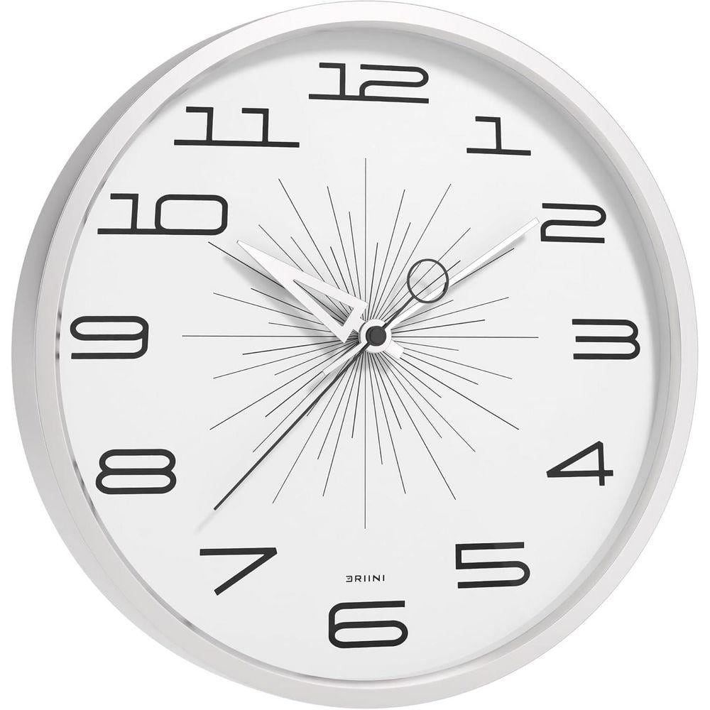 Smuk Wall Clock ホワイト 12 in. White Analog Metal Lighted Wall Clock for Living Room
