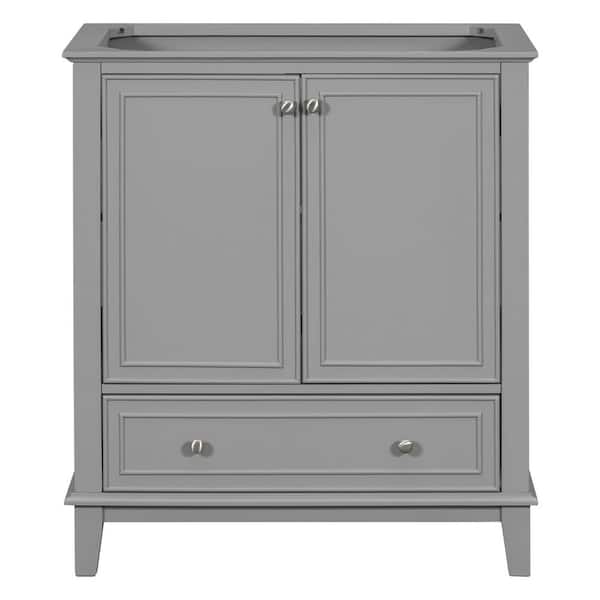 29.5 in. W x 18 in. D x 33.8 in. H Multi-functional Bath Vanity Cabinet without Top in Gray