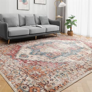 Brown 5 ft. x 7 ft. Retro High-Quality TPE Material Rectangular Area Rug