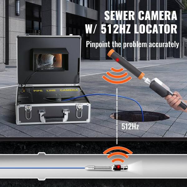 VEVOR Sewer Camera, 100FT, 9 Screen Pipeline Inspection Camera with DVR  Function & 8 GB SD Card, Waterproof IP68 Borescope w/LED Lights, Industrial  Endoscope for Home Wall Duct Drain Pipe Plumbing