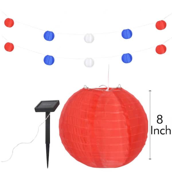 32 Ft Outdoor 10 Light Solar Chinese, Outdoor Solar Chinese Lanterns
