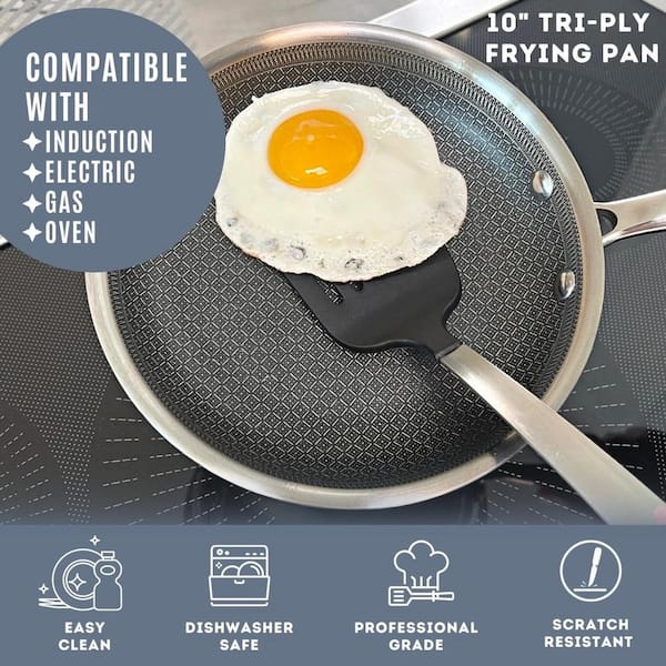 Made In Cookware - 10 Non Stick Frying Pan (Harbour Blue) - 5 Ply  Stainless Clad Nonstick - Professional Cookware USA - Induction Compatible