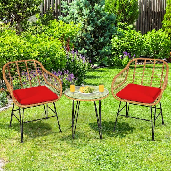 Red discount bistro sets