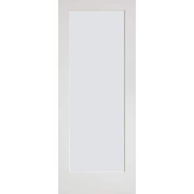 32 in. x 80 in. Full-Lite Solid-Core Primed MDF Interior Door Slab with Sandblasted Privacy Glass