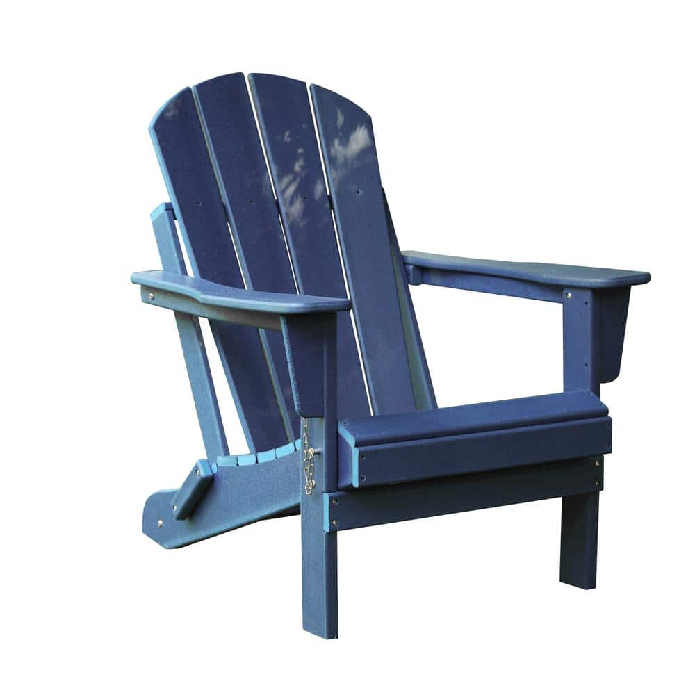 Navy Blue HDPE Outdoor All-weather Folding Adirondack Chair for Outside, Deck, Garden, Backyards and Balcony price history on PriceWatchPro