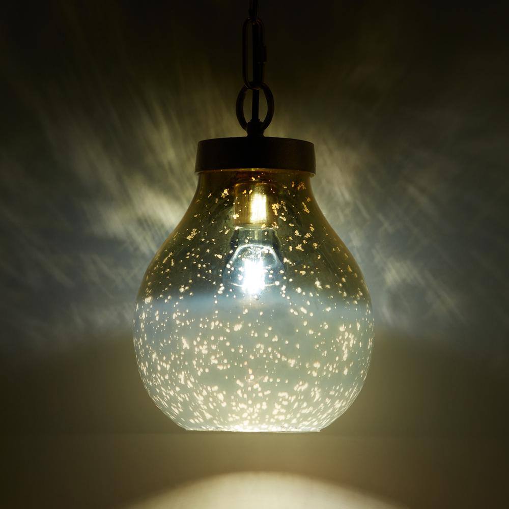 Gold and Cream Ombre Mercury Glass Bell Pendant Light
