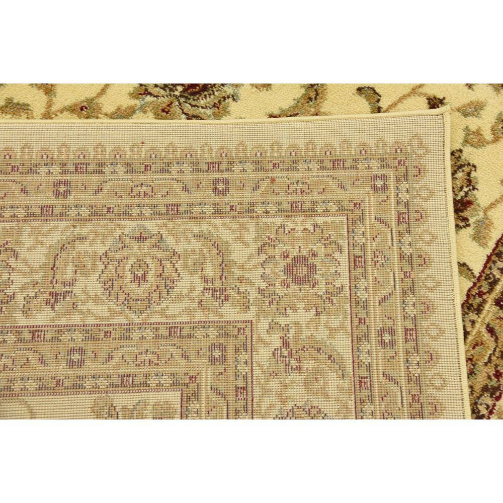 Elegant Ivory Floral 5' x 8' Easy-Care Synthetic Rug