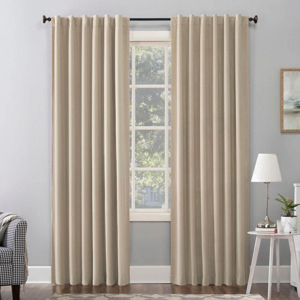 Amherst Velvet Noise Reducing Thermal Ecru Polyester 50 in. W x 96 in. L Blackout Curtain Single Panel price history on PriceWatchPro