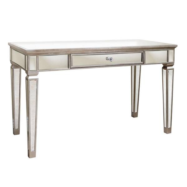 DEVON & CLAIRE Omni Glamorous Glass Mirrored Desk, One Drawer TM