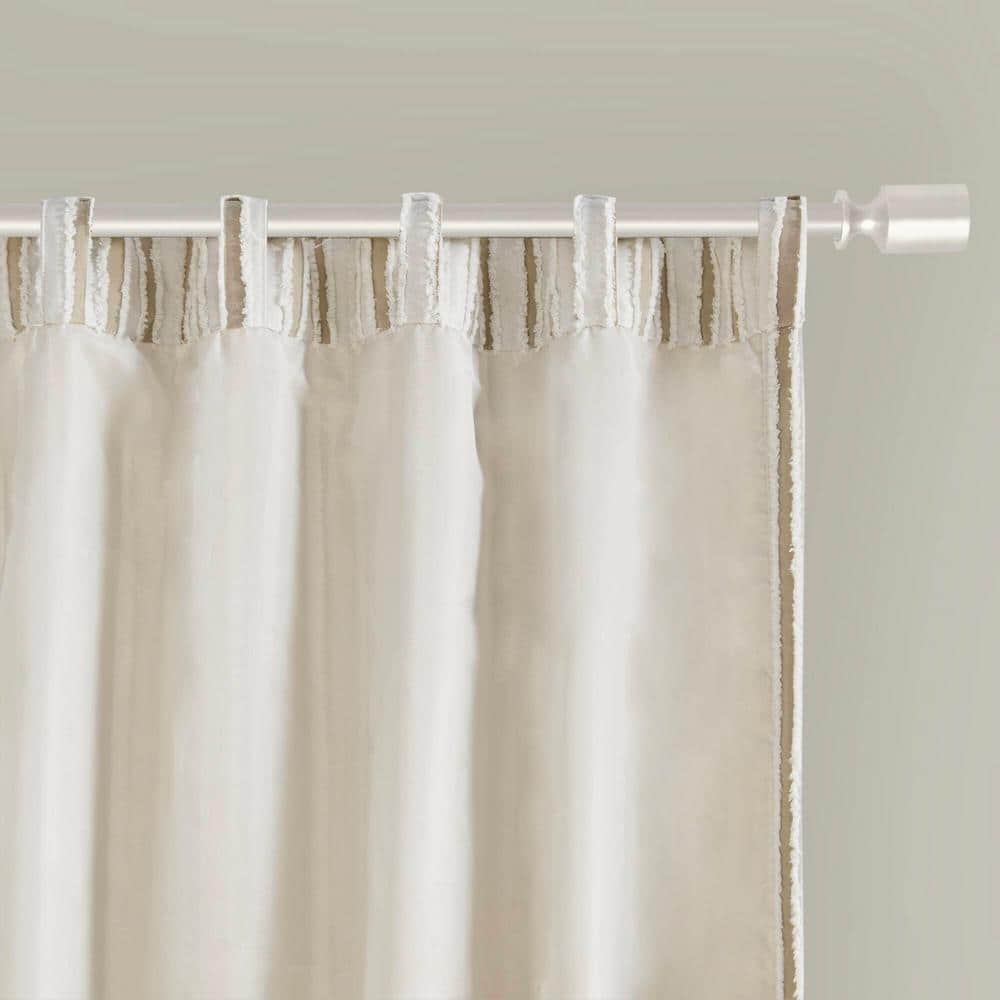 Extended Nude Textured Polyester Light-Filtering Drapes