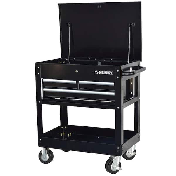30 in. Wide by 20 in. Deep 3-Drawer Mechanics Tool Cart, Gloss Black