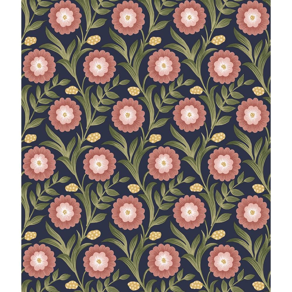 Lillian Blue Floral Vine Peel and Stick Wallpaper price history on PriceWatchPro