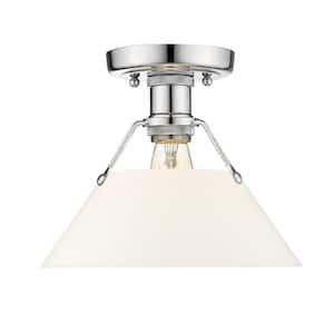 Orwell 10 in. 1-Light Chrome and Opal Glass Flush Mount