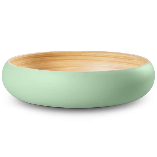 Lexa 1 Piece 12 in. Sage Bamboo Fruit Bowl