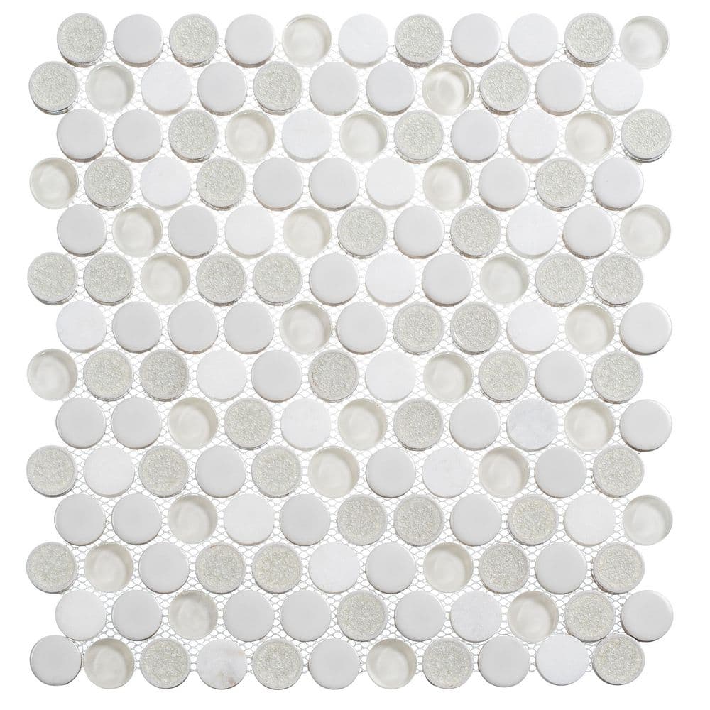 Gray Penny Round Ceramic Mosaic Tile for Kitchen and Bathroom