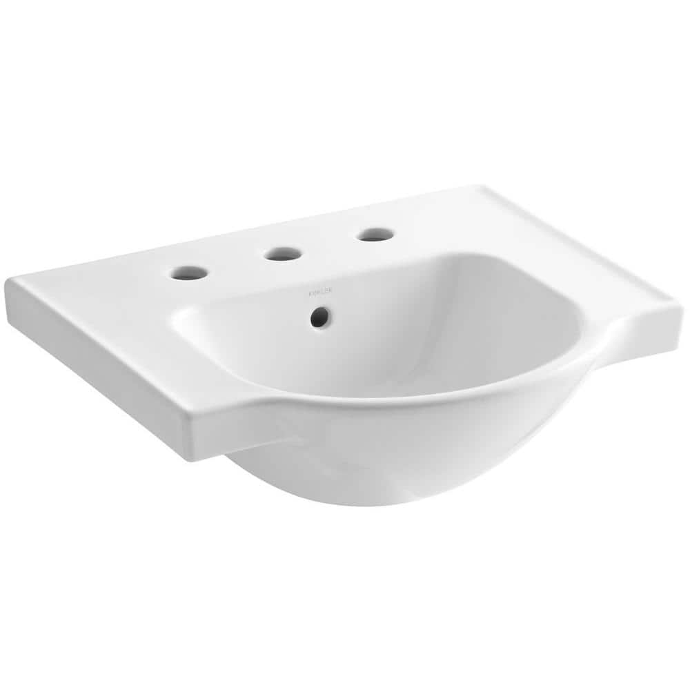 KOHLER Veer 21 in. Vitreous China Pedestal Sink Basin in White with