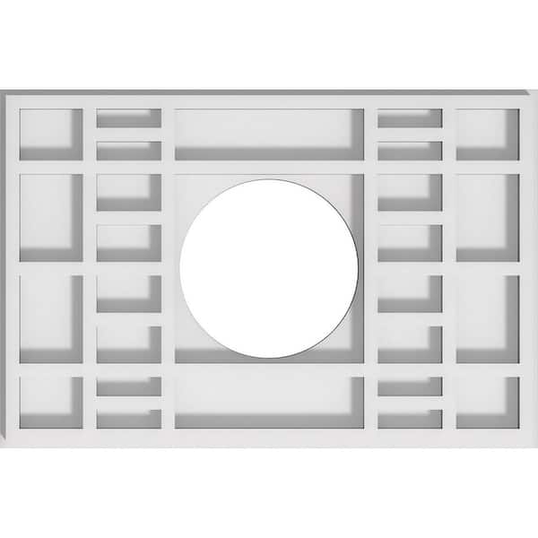 Ekena Millwork 1 in. P X 12 in. W X 8 in. H X 4 in. ID Beaux Architectural Grade PVC Contemporary Ceiling Medallion