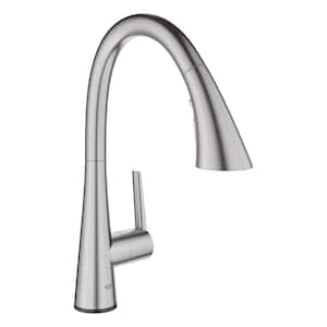 Zedra Touch Single-Handle Pull-Out Sprayer Kitchen Faucet with Touch Activation in SuperSteel Infinity Finish