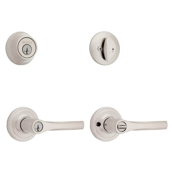 Henley Satin Nickel Door Lever Combo Pack Featuring SmartKey Security