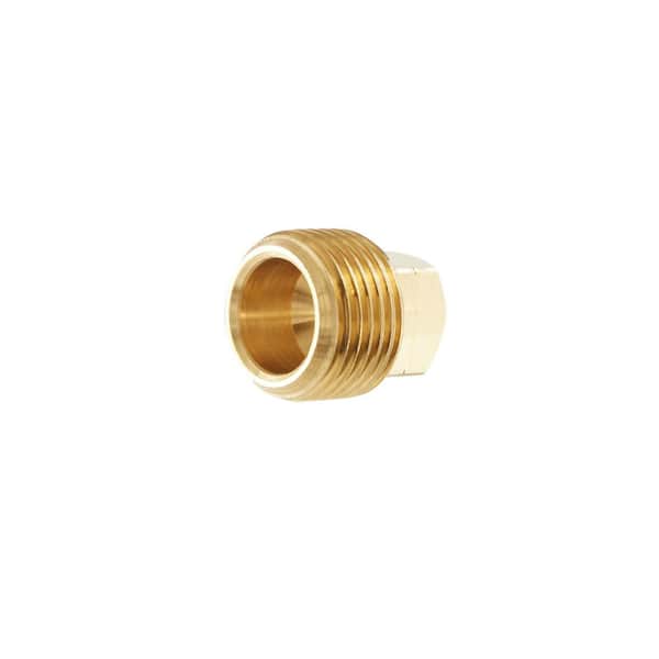 The Plumber's Choice 3/8 in. Brass PEX Barb Plug End Cap Pipe Fitting  (5-Pack) 38EPPL5 - The Home Depot