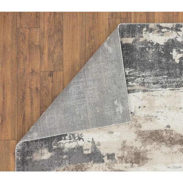 LUXE WEAVERS Euston Collection Grey 2x7 Modern Abstract Polypropylene Area  Rug 7681 Grey-Grey 2x7 - The Home Depot