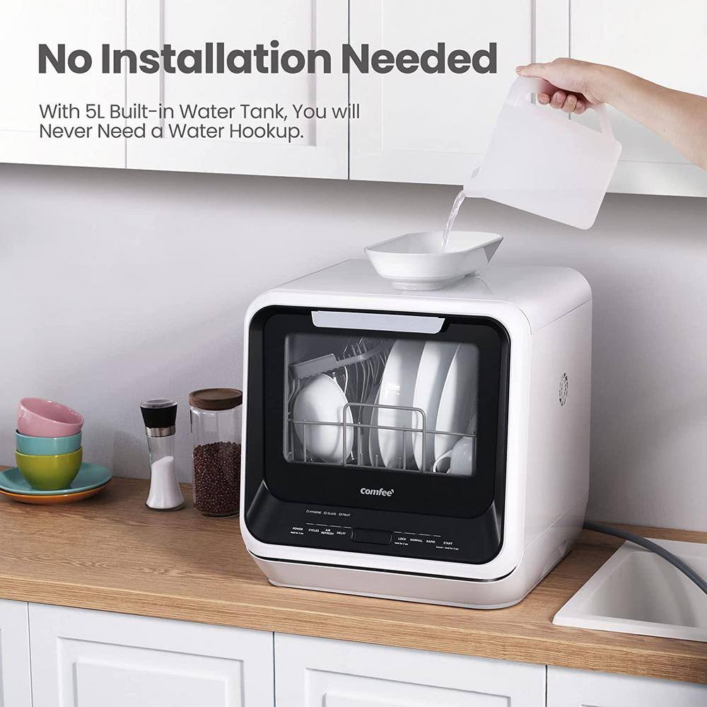 Black Stainless Steel Energy Star Countertop Dishwasher for RV