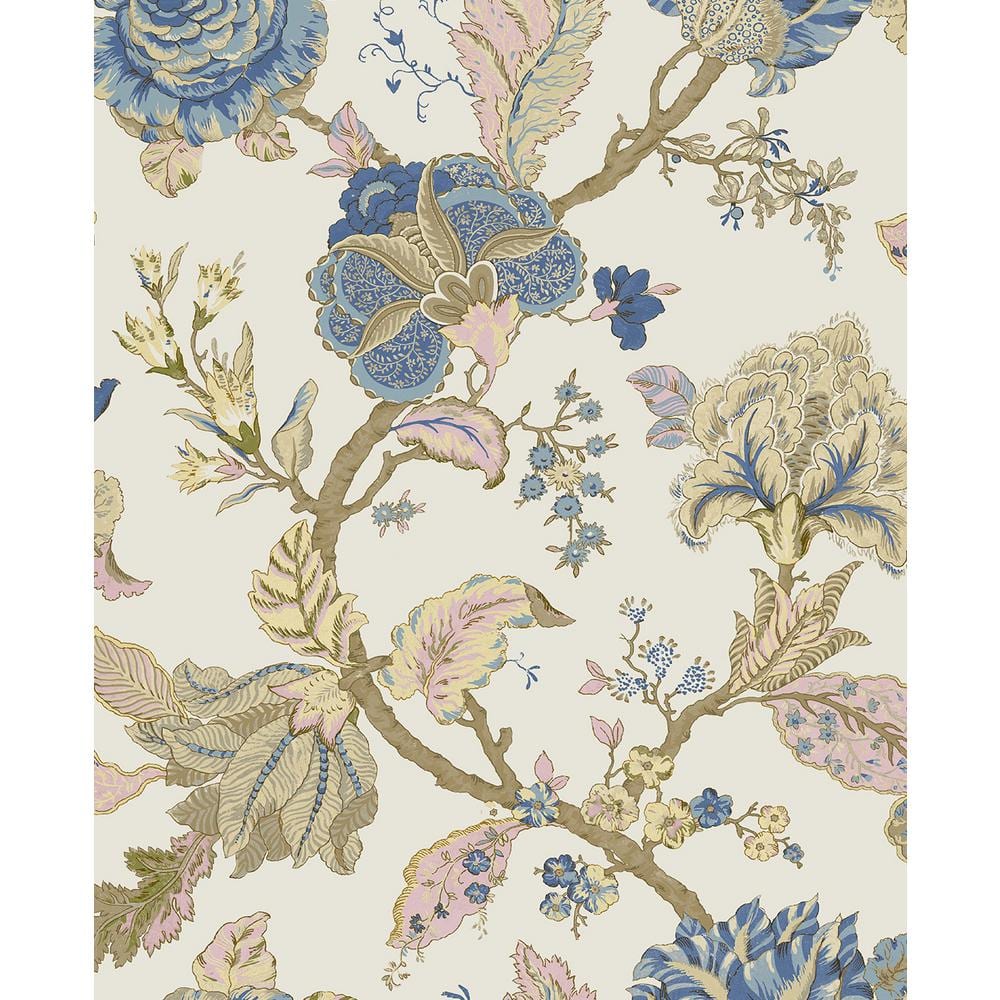 Chinoiserie Jacobean Floral Wrapping Paper, Country Farmhouse