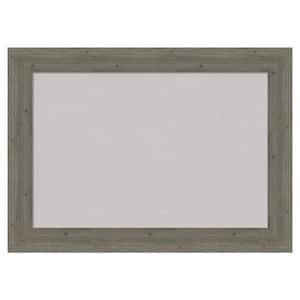 Fencepost Grey Wood Framed Grey Corkboard 43 in. x 31 in. Bulletin Board Memo Board