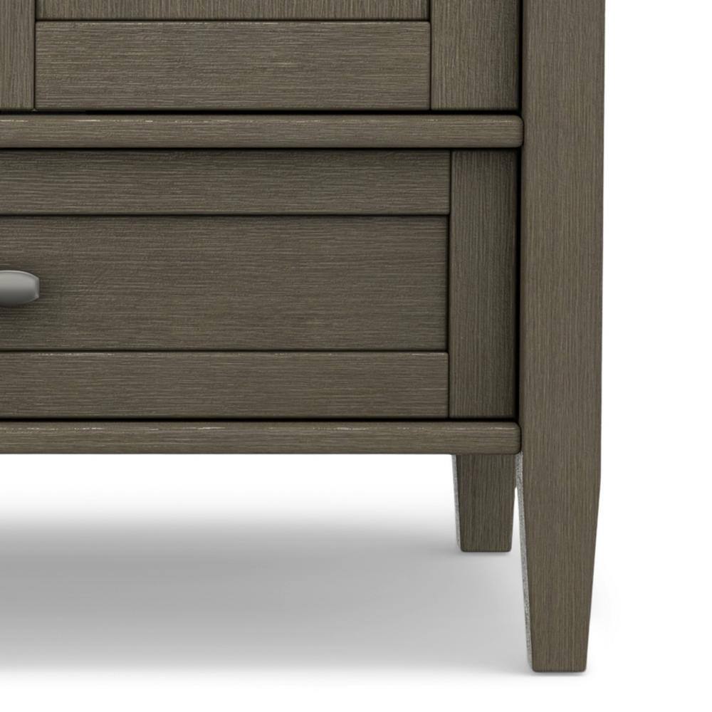 Farmhouse Gray Solid Wood TV Media Stand with Storage