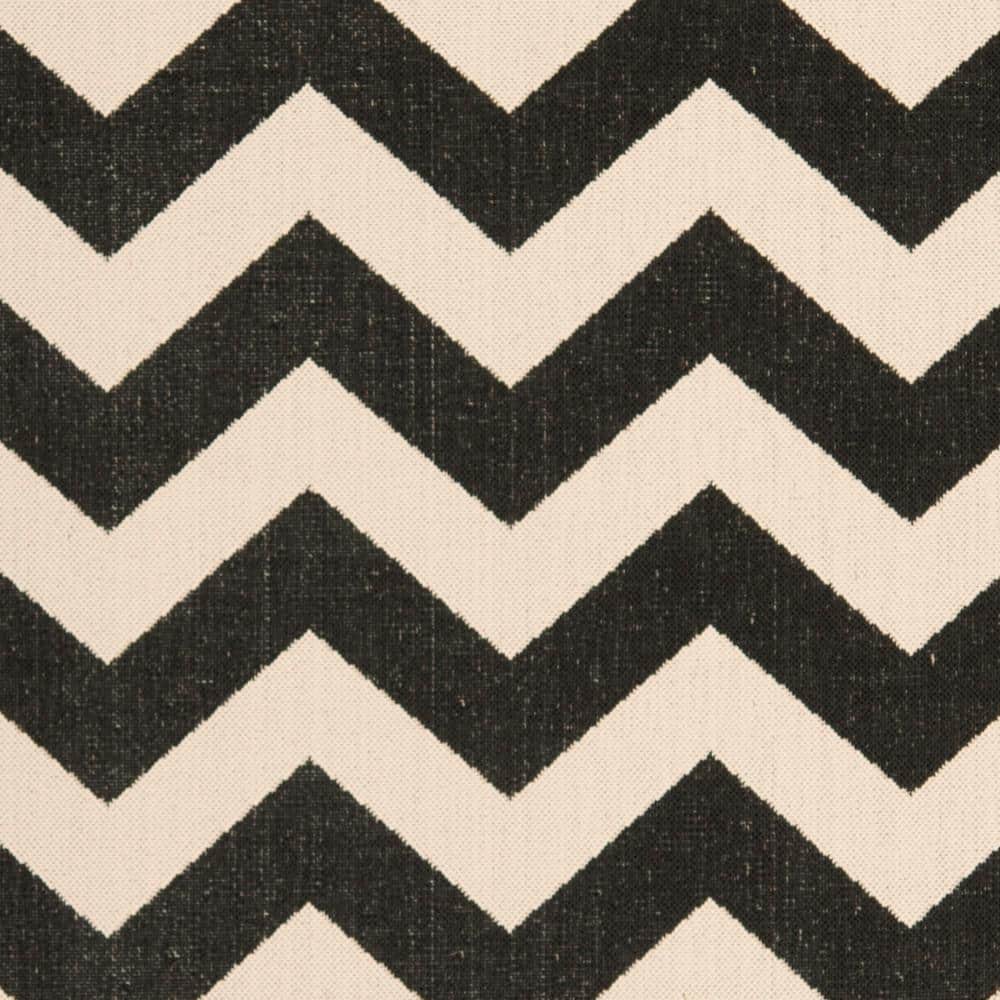 Black and Beige Chevron Outdoor Area Rug, 9' x 12'