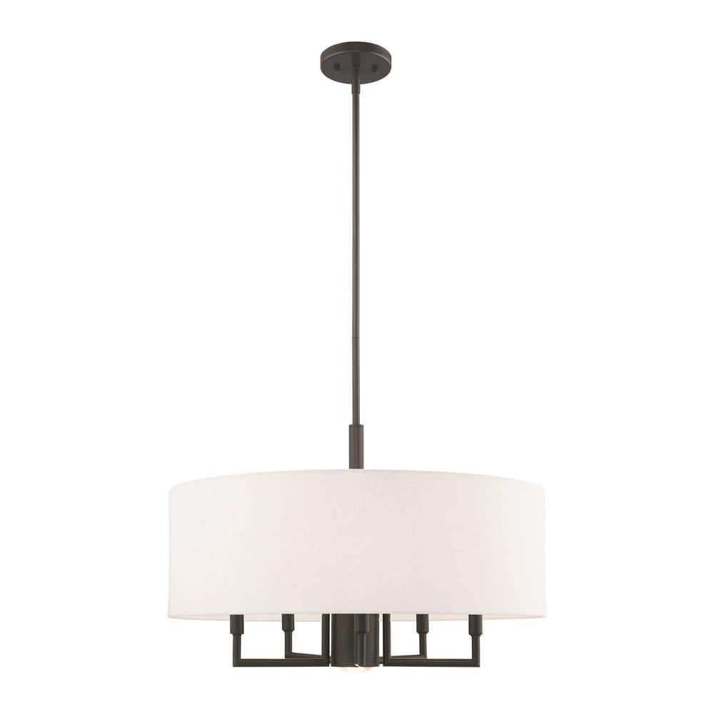 Livex Lighting Meridian 6 Light English Bronze Pendant Chandelier 42605 ...