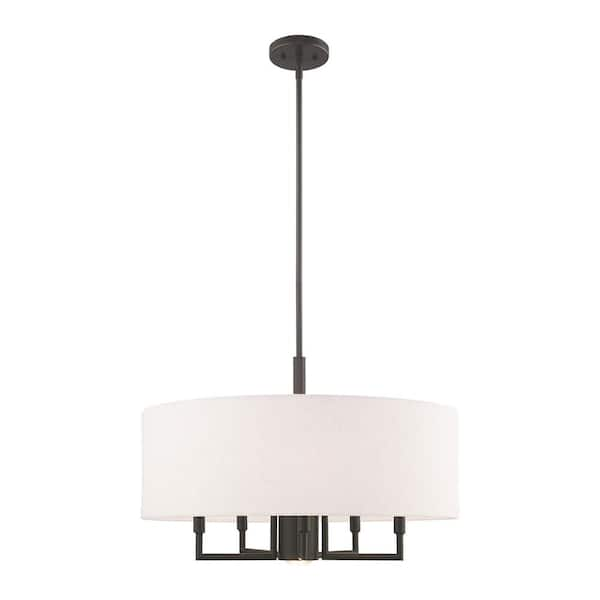 Meridian 6 Light English Bronze Pendant Chandelier