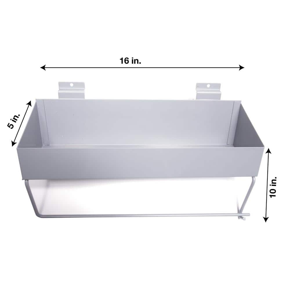 Heavy Duty Gray Steel Multipurpose Slatwall Organizer Rack