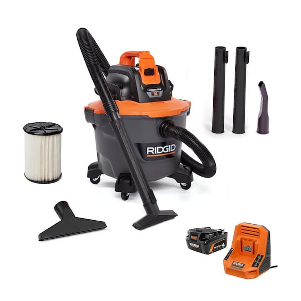 18V 4.0 Ah MAX Output Starter Kit with Rapid Charger and 9 Gal. Cordless Portable NXT Shop Vacuum (Vac Only)