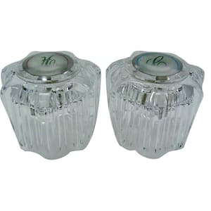 Pair of Round Acrylic Faucet Handles for Delta Replaces RP6062