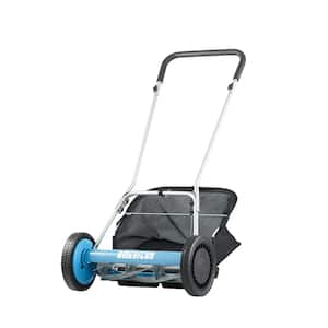 18 in. 5-Blade Manual Walk Behind Reel Lawn Mower Includes Grass Catcher