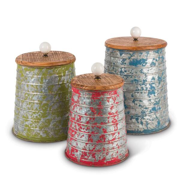 Gerson Worn Metal Canisters (Set of 3)
