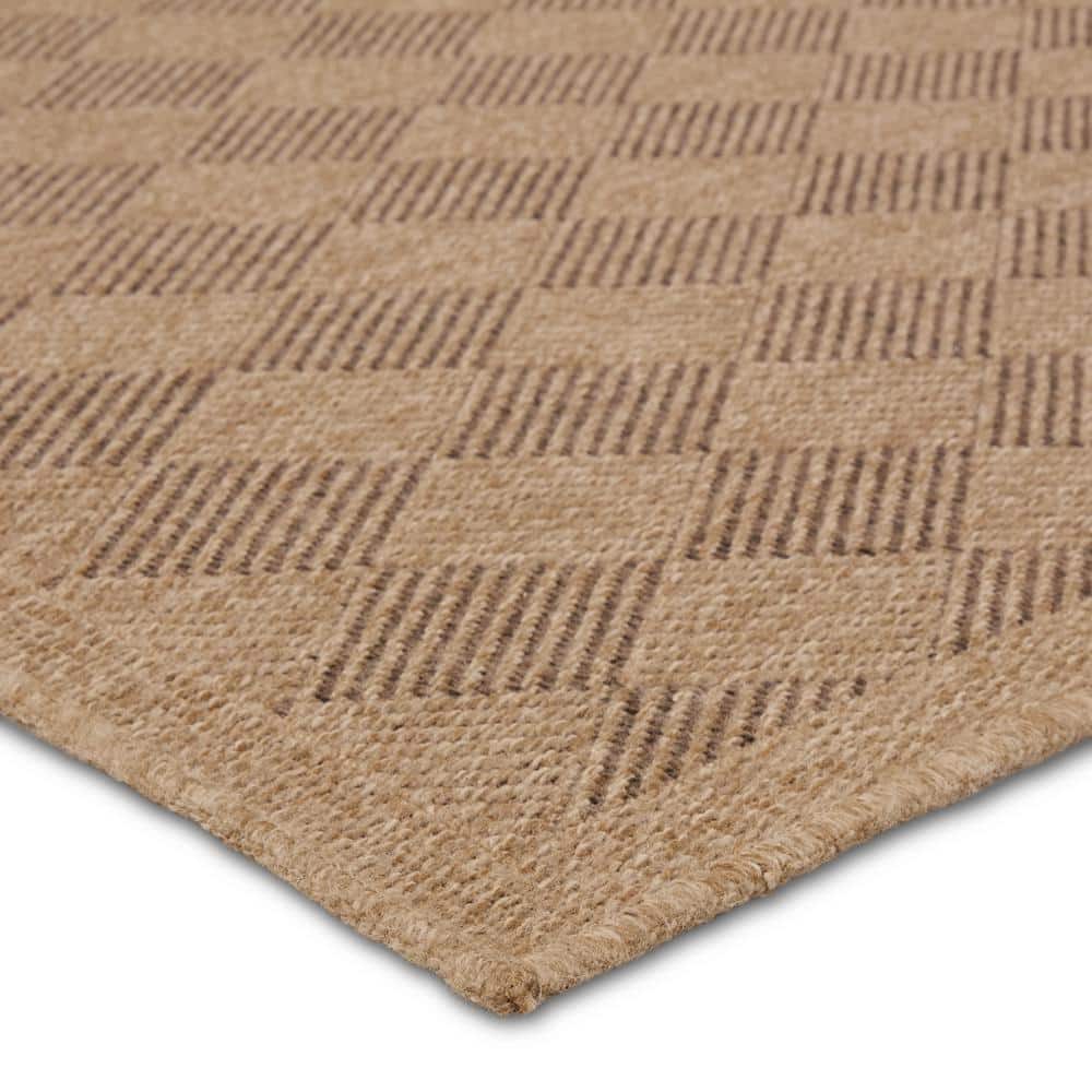 Brown Synthetic Flat Woven 4' x 6' Indoor/Outdoor Rug