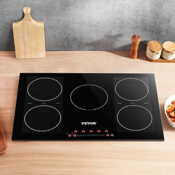 VEVOR Built-in Induction Cooktop, 30 inch 4 Burners, 220V Ceramic Glass  Electric Stove Top with Knob Control, Timer & Child Lock Included, 9 Power
